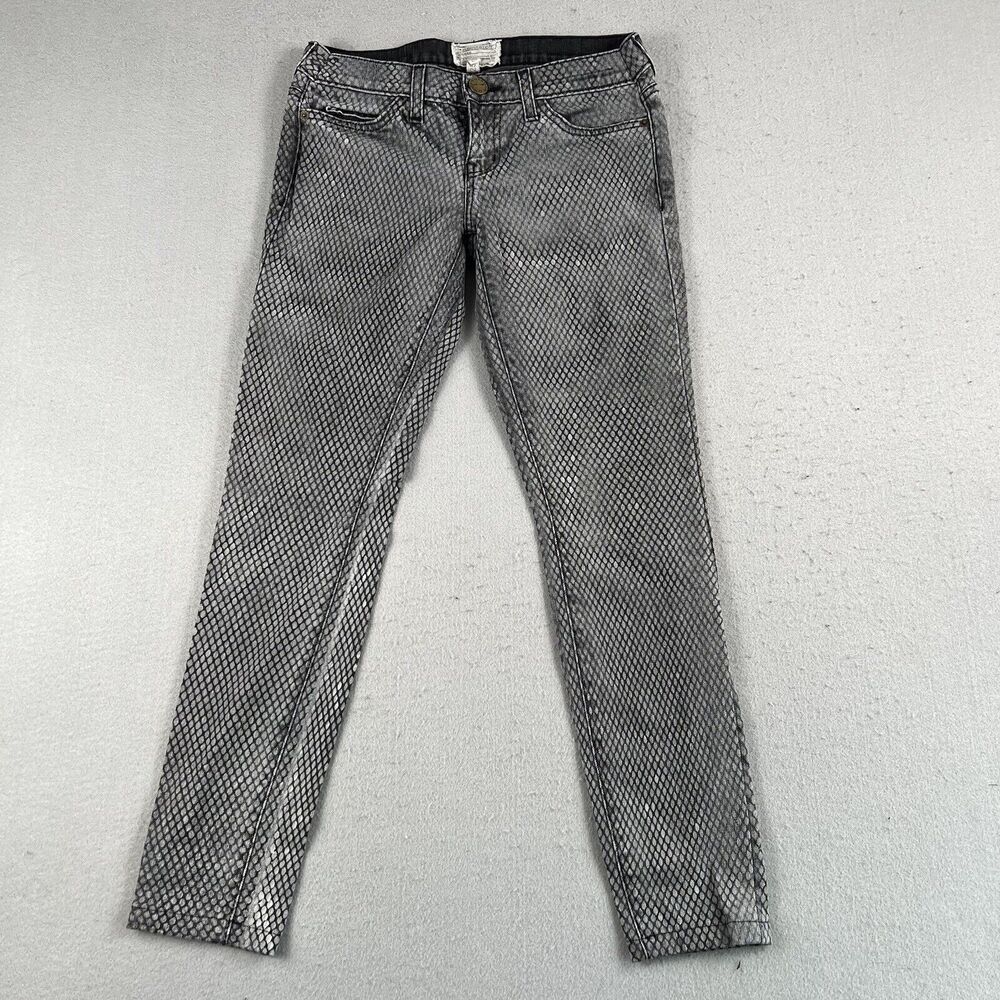 Current/Elliott The Ankle Skinny Mesh Print Low Rise‎ Jeans Womens Size 25-0